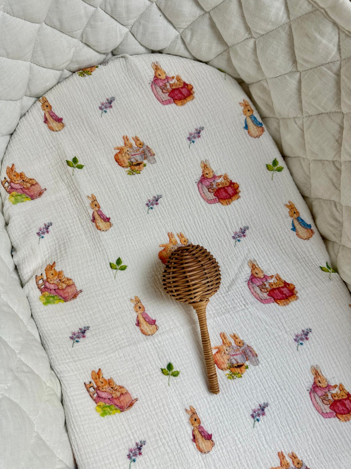 Organic Muslin Blanket - Little Rabbits