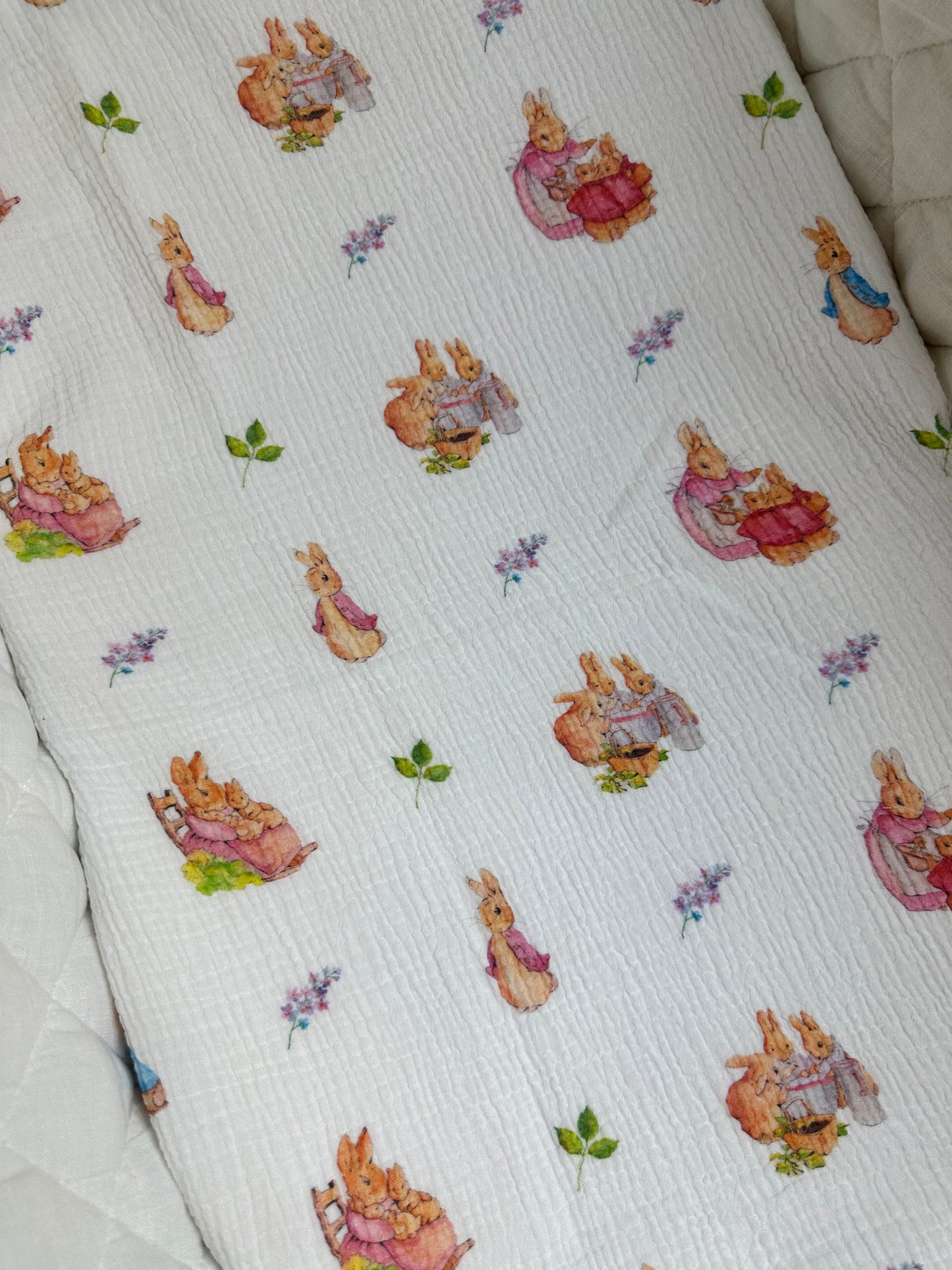 Organic Muslin Blanket - Little Rabbits