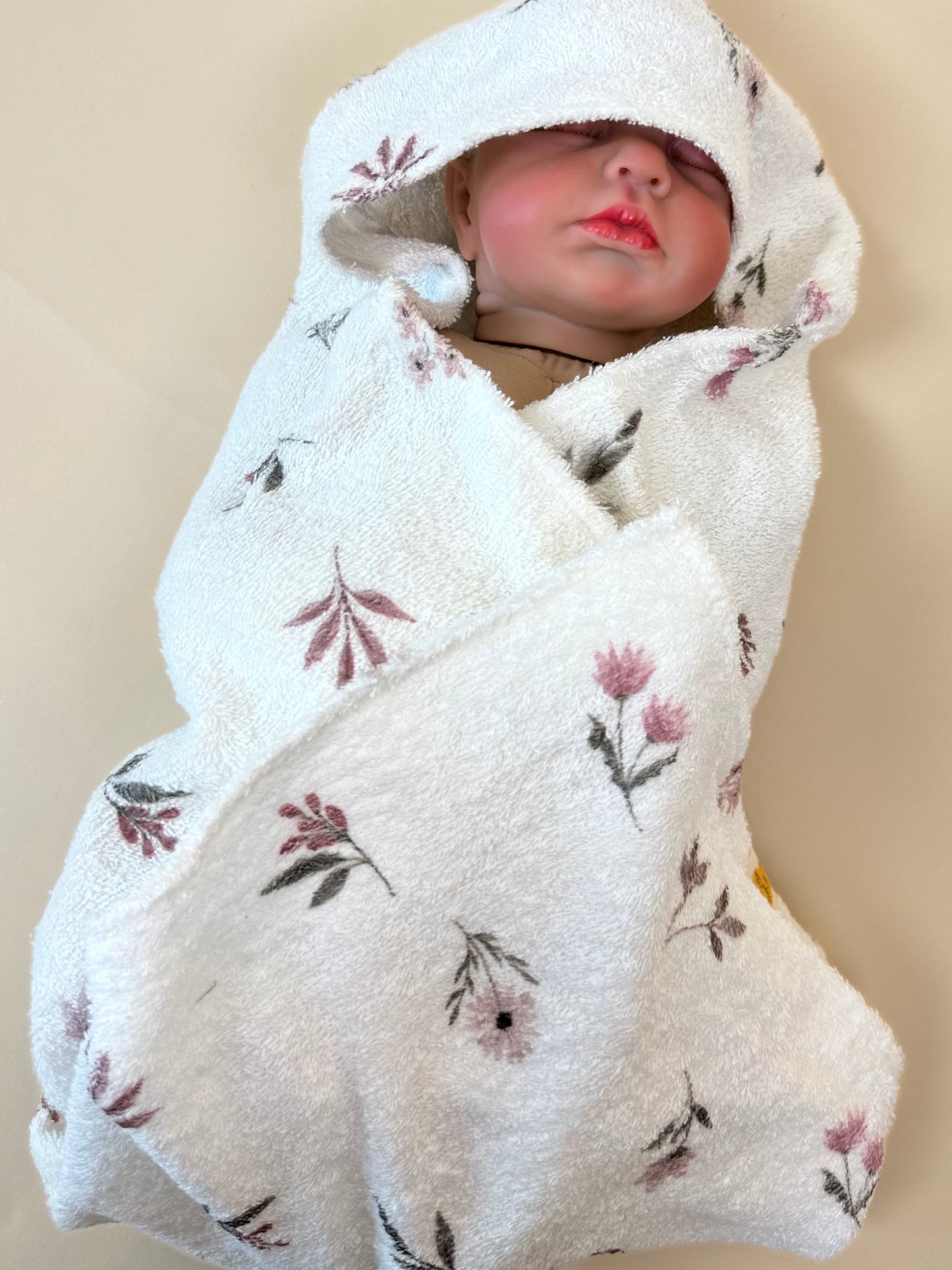 Newborn Bath Towel- Fleur