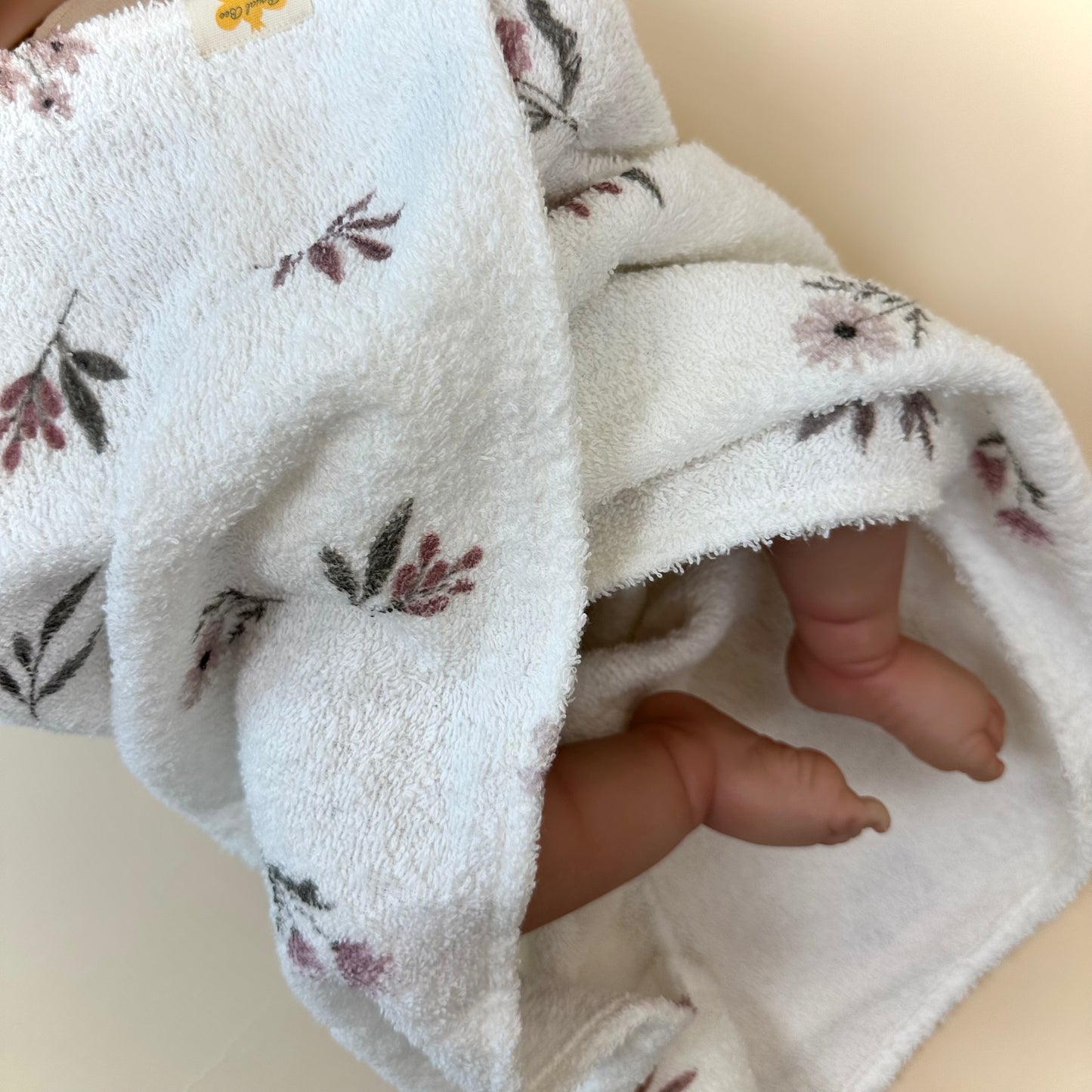 Newborn Bath Towel- Fleur