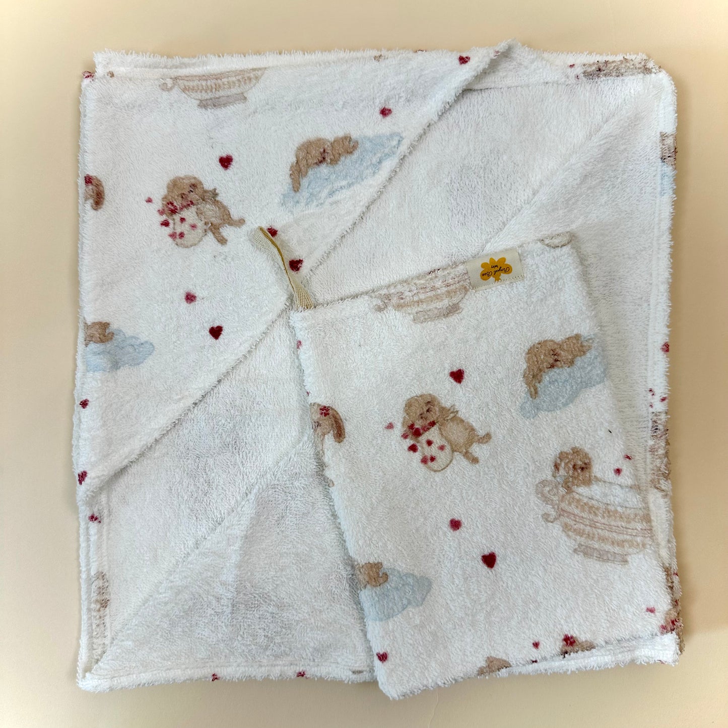 Newborn Bath Towel- Puppy Cup
