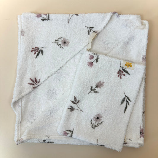 Newborn Bath Towel- Fleur