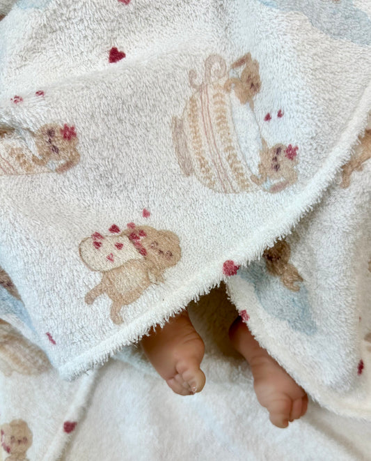 Newborn Bath Towel- Puppy Cup
