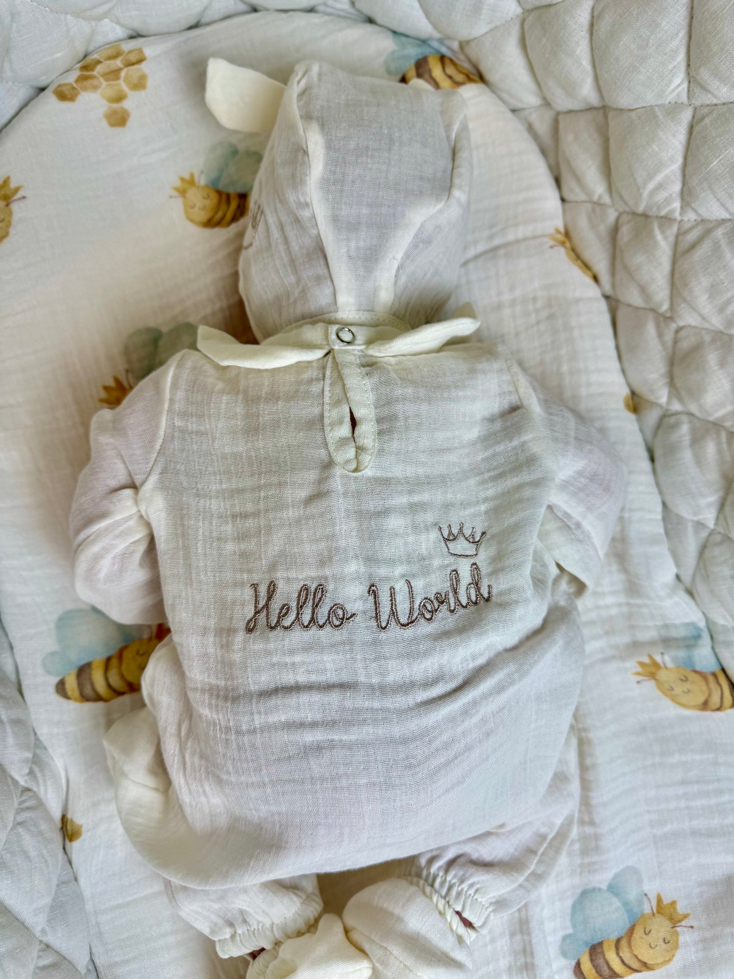 Hello World Newborn Outfit Set